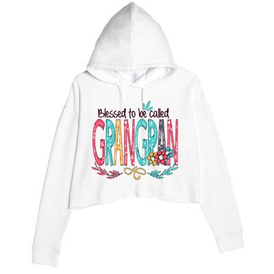 Blessed To Be Called Grangran Colorful Grandma Crop Fleece Hoodie