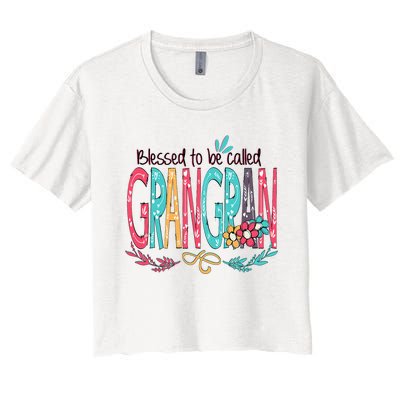 Blessed To Be Called Grangran Colorful Grandma Women's Crop Top Tee