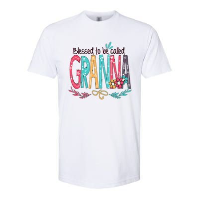 Blessed To Be Called Granna Colorful Grandma Softstyle® CVC T-Shirt