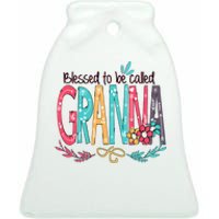 Blessed To Be Called Granna Colorful Grandma Ceramic Bell Ornament