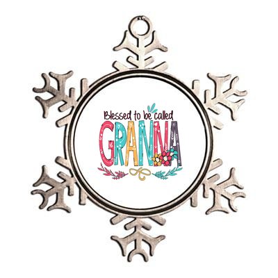 Blessed To Be Called Granna Colorful Grandma Metallic Star Ornament