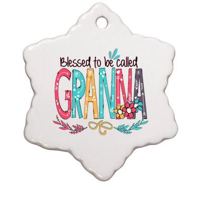 Blessed To Be Called Granna Colorful Grandma Ceramic Star Ornament