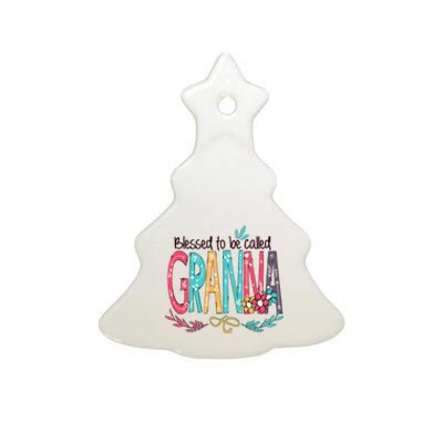 Blessed To Be Called Granna Colorful Grandma Ceramic Tree Ornament