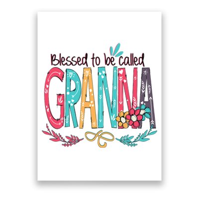 Blessed To Be Called Granna Colorful Grandma Poster