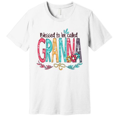 Blessed To Be Called Granna Colorful Grandma Premium T-Shirt