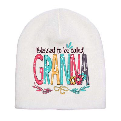 Blessed To Be Called Granna Colorful Grandma Short Acrylic Beanie