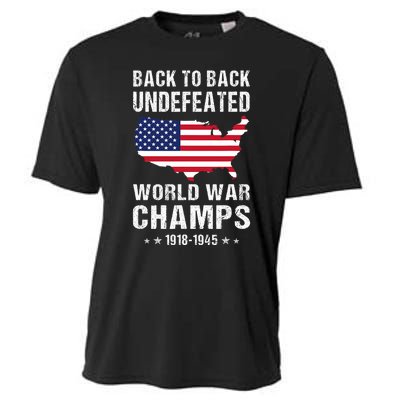 Back To Back Undefeated World War Champs American Patriotic Cooling Performance Crew T-Shirt