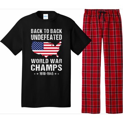 Back To Back Undefeated World War Champs American Patriotic Pajama Set