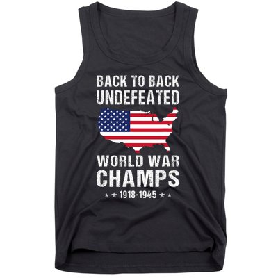 Back To Back Undefeated World War Champs American Patriotic Tank Top