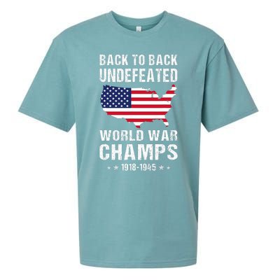 Back To Back Undefeated World War Champs American Patriotic Sueded Cloud Jersey T-Shirt