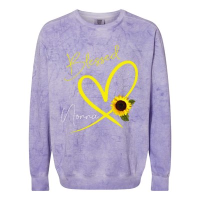 Blessed To Be Called Nonna Sunflower Heart Mother's Day Colorblast Crewneck Sweatshirt