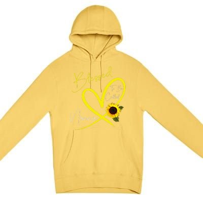 Blessed To Be Called Nonna Sunflower Heart Mother's Day Premium Pullover Hoodie