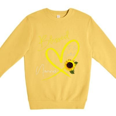 Blessed To Be Called Nonna Sunflower Heart Mother's Day Premium Crewneck Sweatshirt