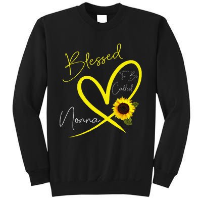 Blessed To Be Called Nonna Sunflower Heart Mother's Day Sweatshirt