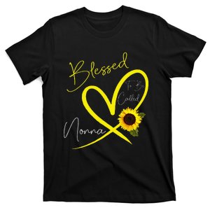 Blessed To Be Called Nonna Sunflower Heart Mother's Day T-Shirt