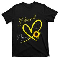 Blessed To Be Called Nonna Sunflower Heart Mother's Day T-Shirt