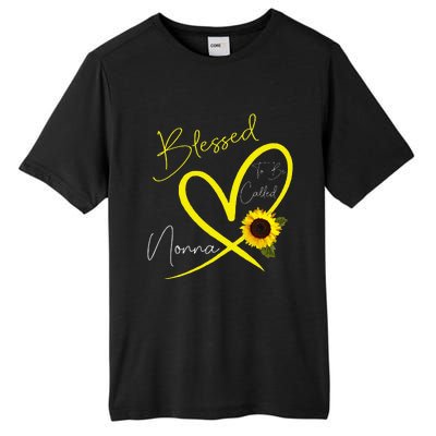 Blessed To Be Called Nonna Sunflower Heart Mother's Day Tall Fusion ChromaSoft Performance T-Shirt