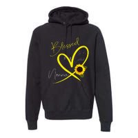 Blessed To Be Called Nonna Sunflower Heart Mother's Day Premium Hoodie