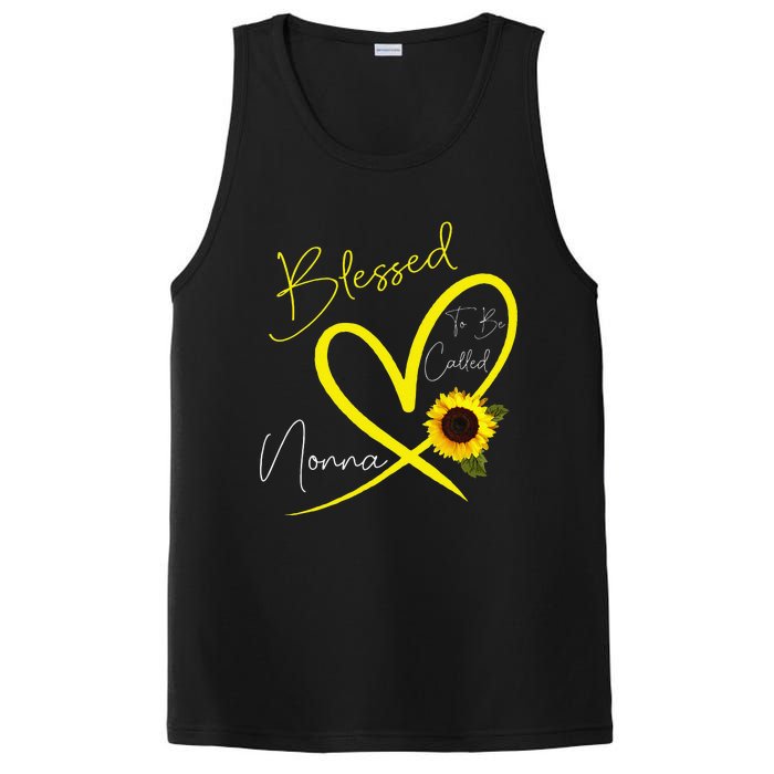 Blessed To Be Called Nonna Sunflower Heart Mother's Day PosiCharge Competitor Tank