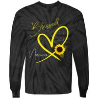 Blessed To Be Called Nonna Sunflower Heart Mother's Day Tie-Dye Long Sleeve Shirt