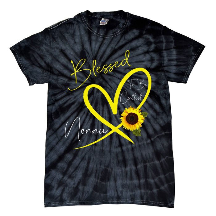 Blessed To Be Called Nonna Sunflower Heart Mother's Day Tie-Dye T-Shirt