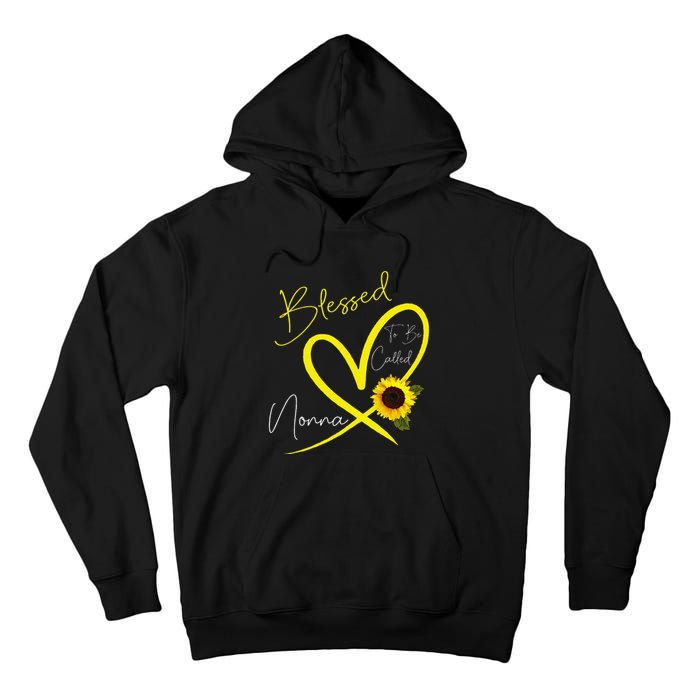 Blessed To Be Called Nonna Sunflower Heart Mother's Day Tall Hoodie