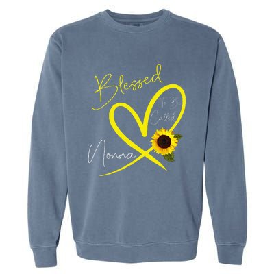 Blessed To Be Called Nonna Sunflower Heart Mother's Day Garment-Dyed Sweatshirt