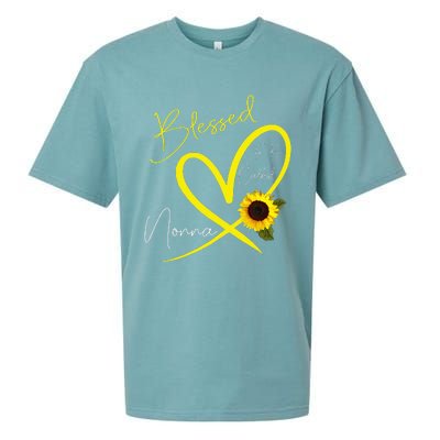 Blessed To Be Called Nonna Sunflower Heart Mother's Day Sueded Cloud Jersey T-Shirt