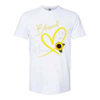 Blessed To Be Called Nonna Sunflower Heart Mother's Day Softstyle CVC T-Shirt