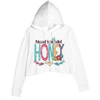 Blessed To Be Called Honey Colorful Grandma Crop Fleece Hoodie