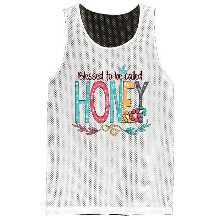 Blessed To Be Called Honey Colorful Grandma Mesh Reversible Basketball Jersey Tank