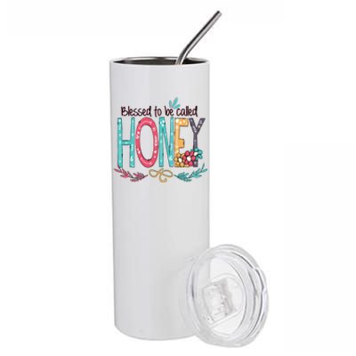 Blessed To Be Called Honey Colorful Grandma Stainless Steel Tumbler