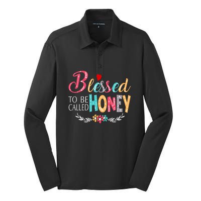 Blessed To Be Called Honey Colorful Art Silk Touch Performance Long Sleeve Polo