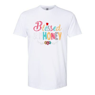 Blessed To Be Called Honey Colorful Art Softstyle CVC T-Shirt