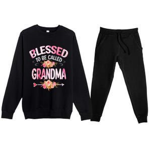 Blessed To Be Called Grandma Mother's Day Mom Grandma Gift Premium Crewneck Sweatsuit Set