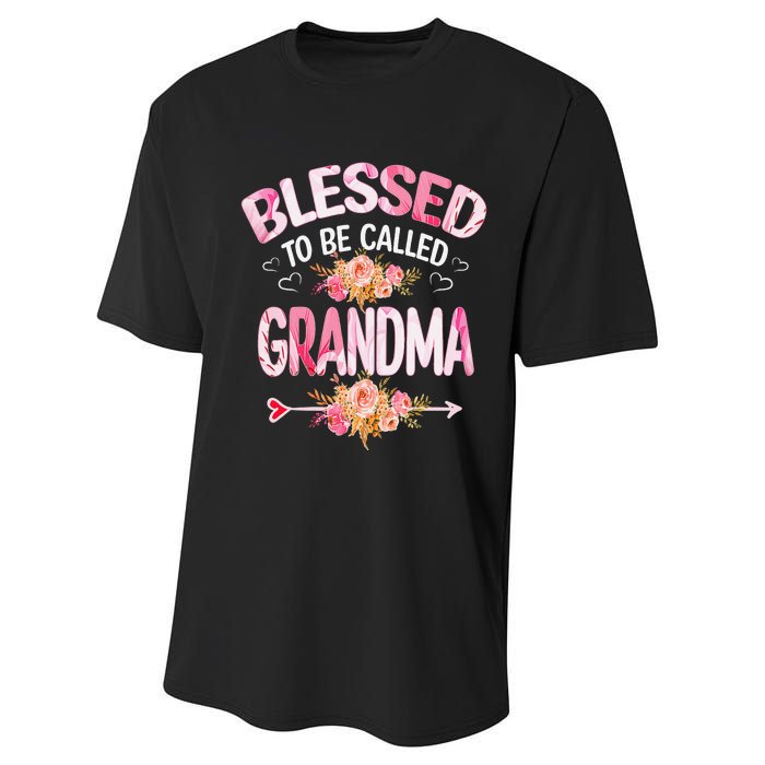 Blessed To Be Called Grandma Mother's Day Mom Grandma Gift Performance Sprint T-Shirt