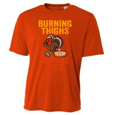 Burning Thighs Before Pies Turkey Trot Costume Gift Cooling Performance Crew T-Shirt