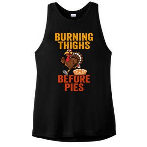 Burning Thighs Before Pies Turkey Trot Costume Gift Ladies PosiCharge Tri-Blend Wicking Tank