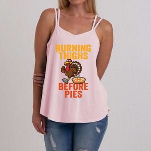 Burning Thighs Before Pies Turkey Trot Costume Gift Women's Strappy Tank