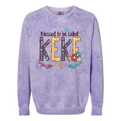 Blessed To Be Called Keke Colorful Grandma Colorblast Crewneck Sweatshirt