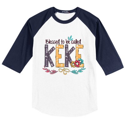 Blessed To Be Called Keke Colorful Grandma Baseball Sleeve Shirt