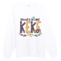 Blessed To Be Called Keke Colorful Grandma Premium Crewneck Sweatshirt