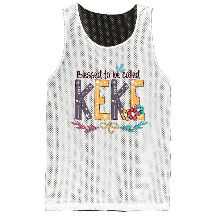 Blessed To Be Called Keke Colorful Grandma Mesh Reversible Basketball Jersey Tank