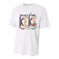 Blessed To Be Called Keke Colorful Grandma Performance Sprint T-Shirt