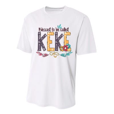 Blessed To Be Called Keke Colorful Grandma Performance Sprint T-Shirt