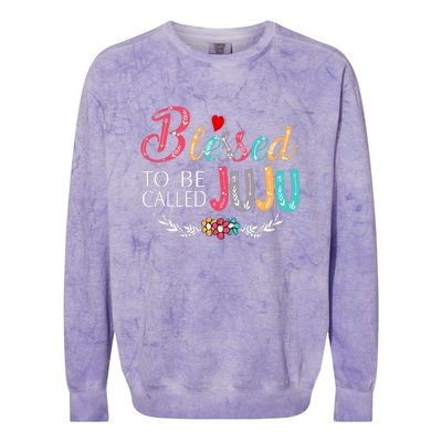 Blessed To Be Called Juju Colorful Art Colorblast Crewneck Sweatshirt