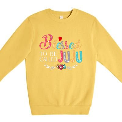 Blessed To Be Called Juju Colorful Art Premium Crewneck Sweatshirt