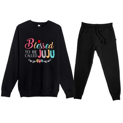 Blessed To Be Called Juju Colorful Art Premium Crewneck Sweatsuit Set