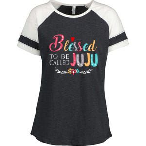 Blessed To Be Called Juju Colorful Art Enza Ladies Jersey Colorblock Tee