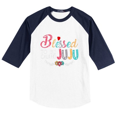 Blessed To Be Called Juju Colorful Art Baseball Sleeve Shirt